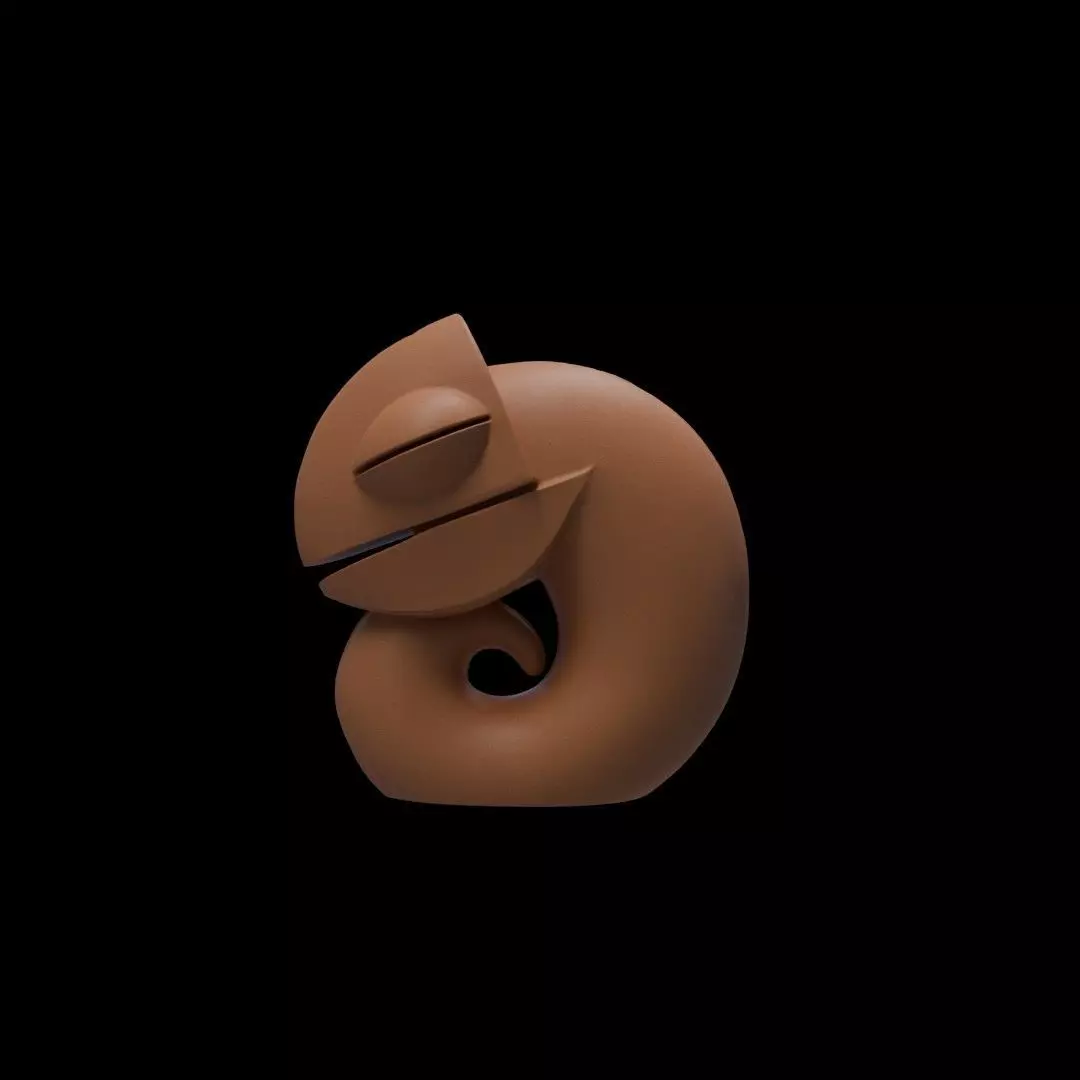 Zen Chameleon - Stylized Desk Buddy 3D print model
