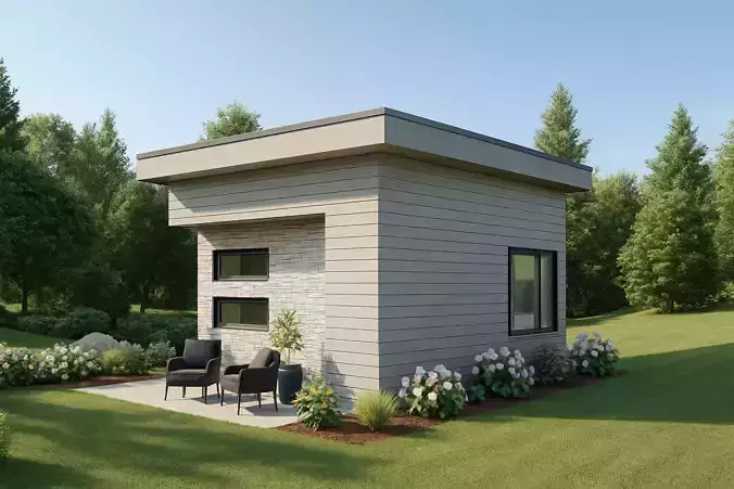 Modern Tiny House 3D Model Compact Living Design