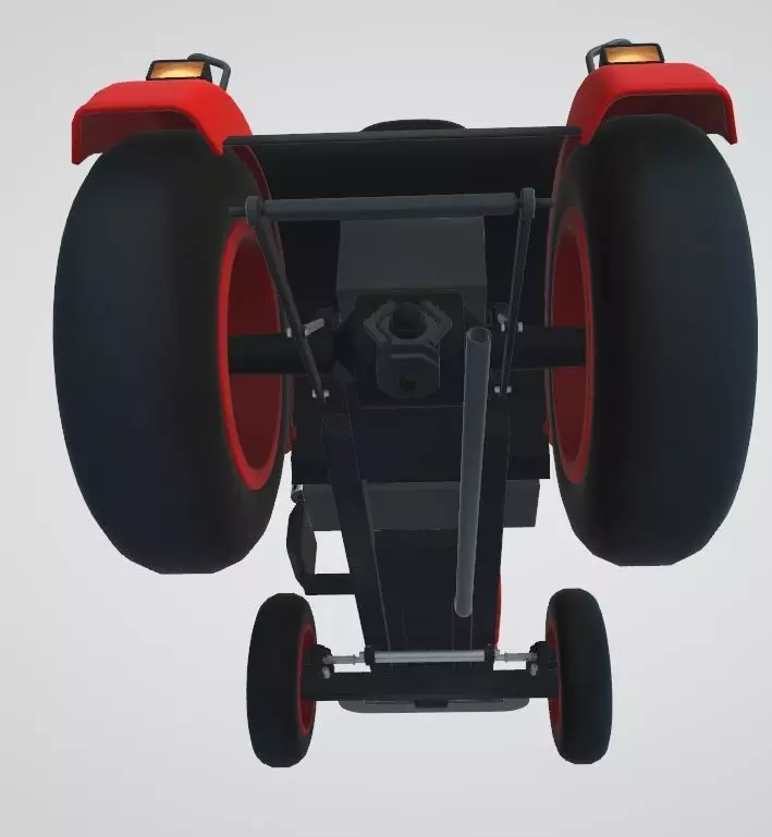 Realistic Farm Tractor 3D Model Low-poly 3D model_2