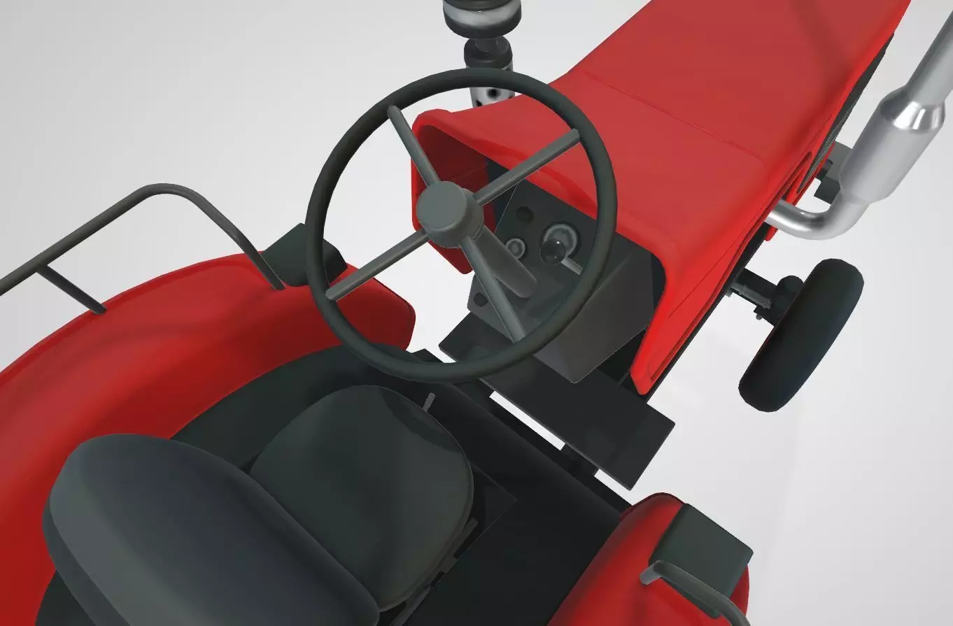 Realistic Farm Tractor 3D Model Low-poly 3D model_5