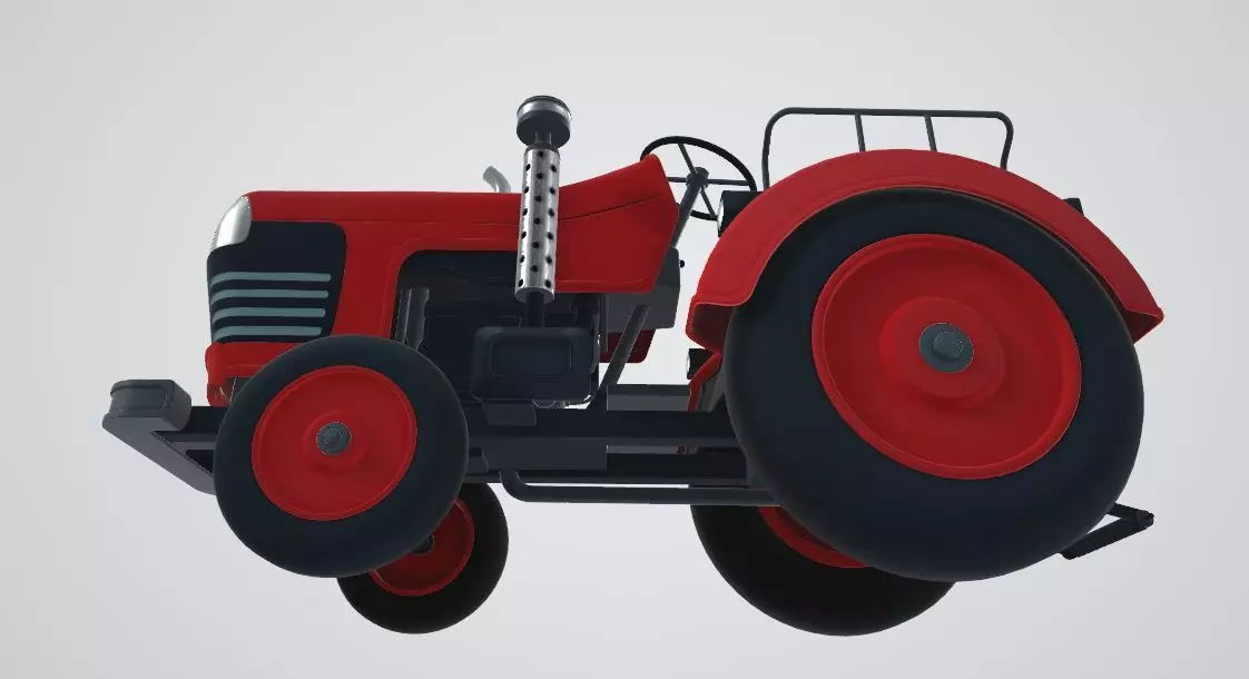 Realistic Farm Tractor 3D Model Low-poly 3D model_3