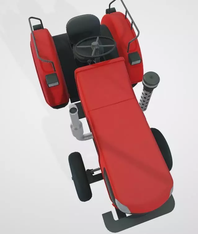 Realistic Farm Tractor 3D Model Low-poly 3D model_4