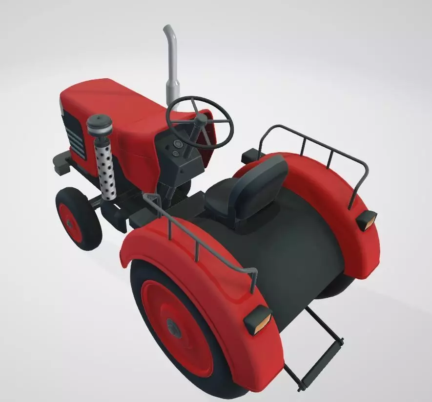 Realistic Farm Tractor 3D Model Low-poly 3D model_0