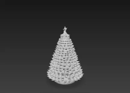 Christmas Tree 3D Model Realistic Happy Christmas Scene 3D print model_3