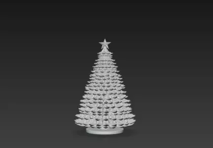 Christmas Tree 3D Model Realistic Happy Christmas Scene 3D print model_1