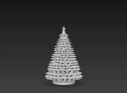 Christmas Tree 3D Model Realistic Happy Christmas Scene 3D print model_2