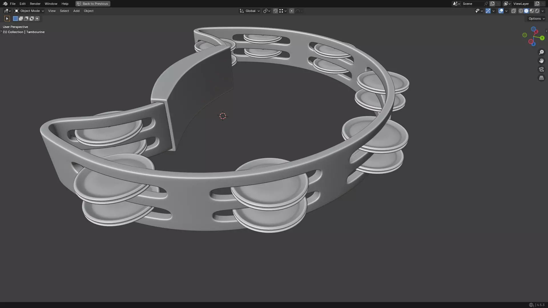 Tambourine Metal Buckle PBR 3D model_31