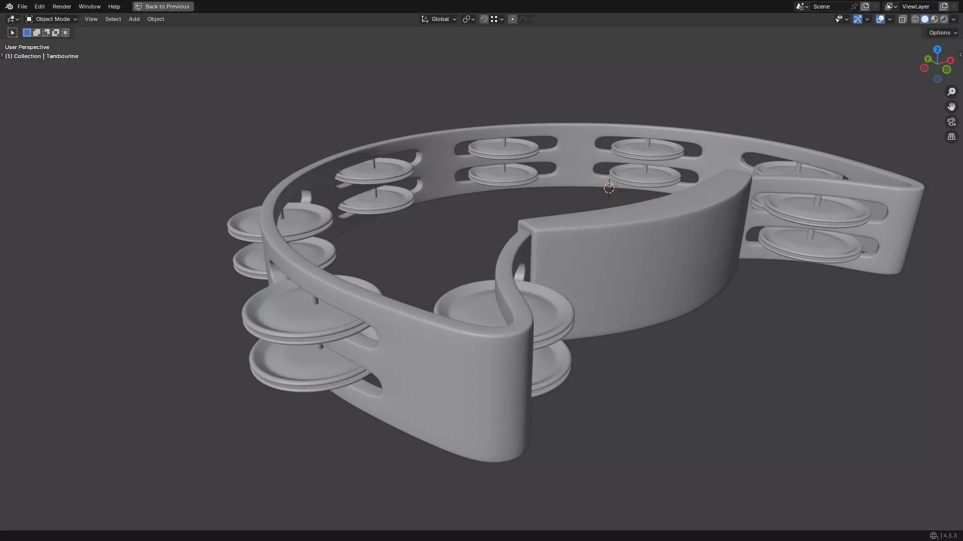 Tambourine Metal Buckle PBR 3D model_19