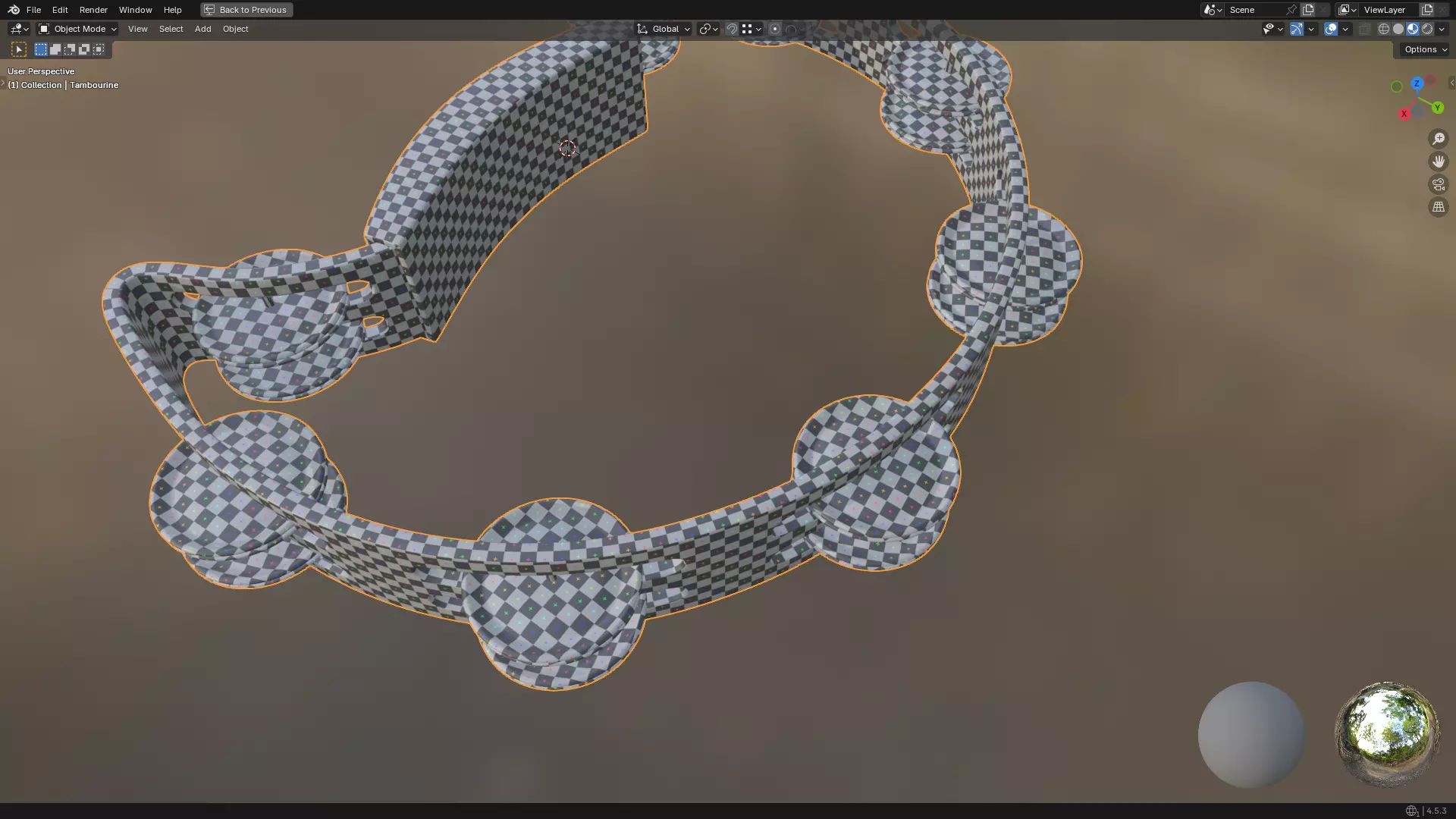 Tambourine Metal Buckle PBR 3D model_50
