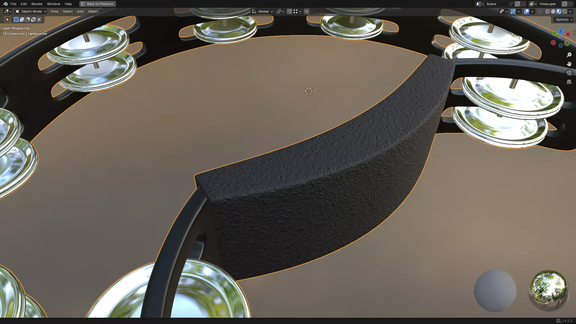 Tambourine Metal Buckle PBR 3D model_10