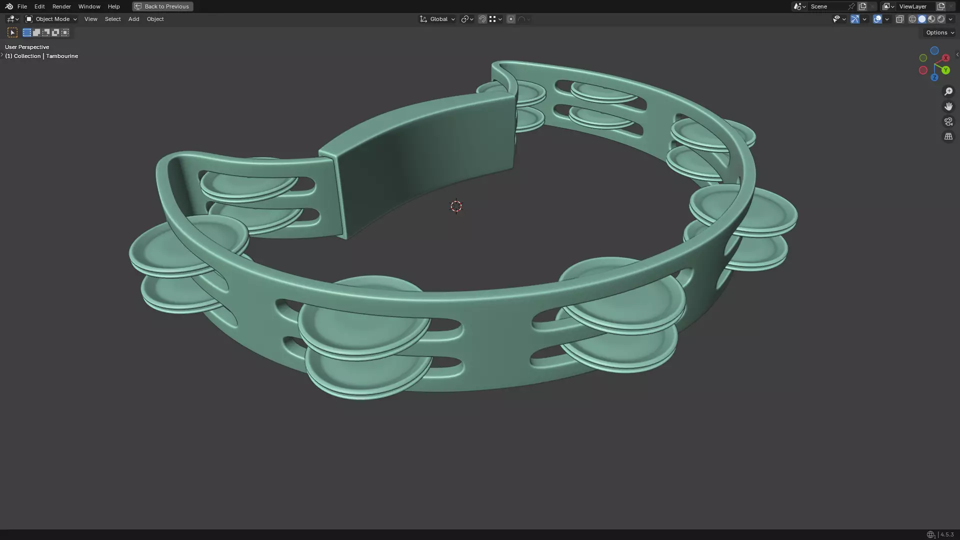 Tambourine Metal Buckle PBR 3D model_32