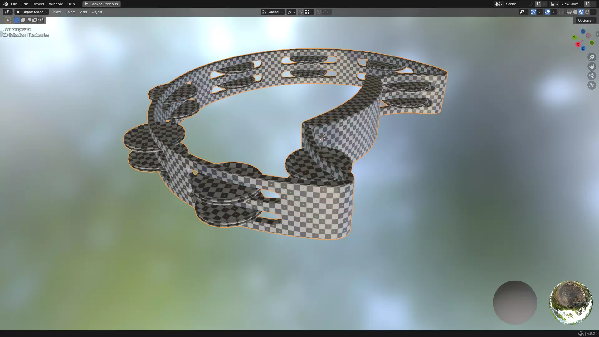 Tambourine Metal Buckle PBR 3D model_48
