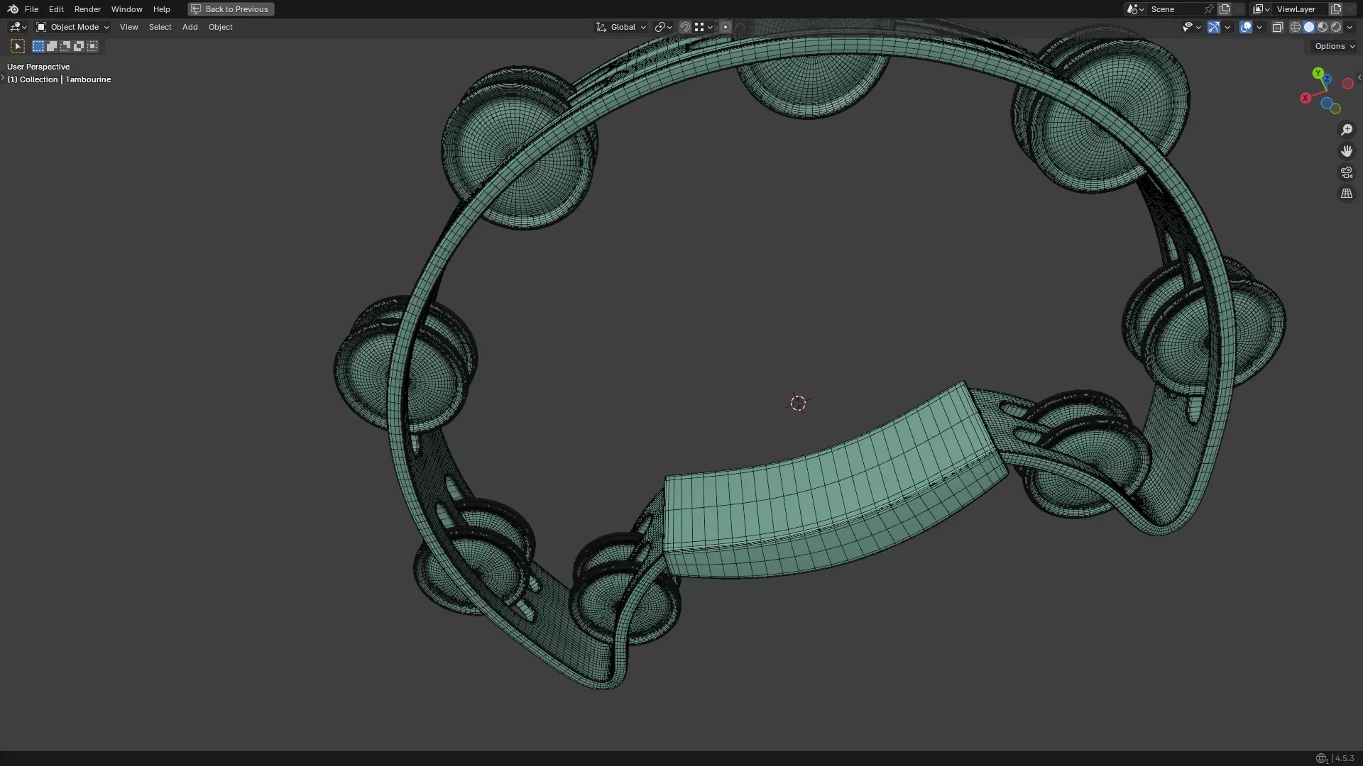 Tambourine Metal Buckle PBR 3D model_46