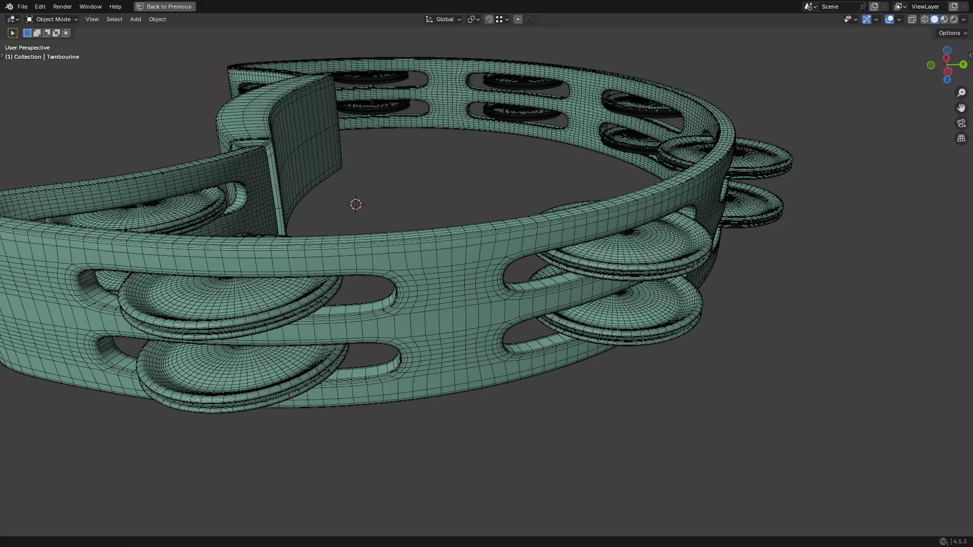 Tambourine Metal Buckle PBR 3D model_42