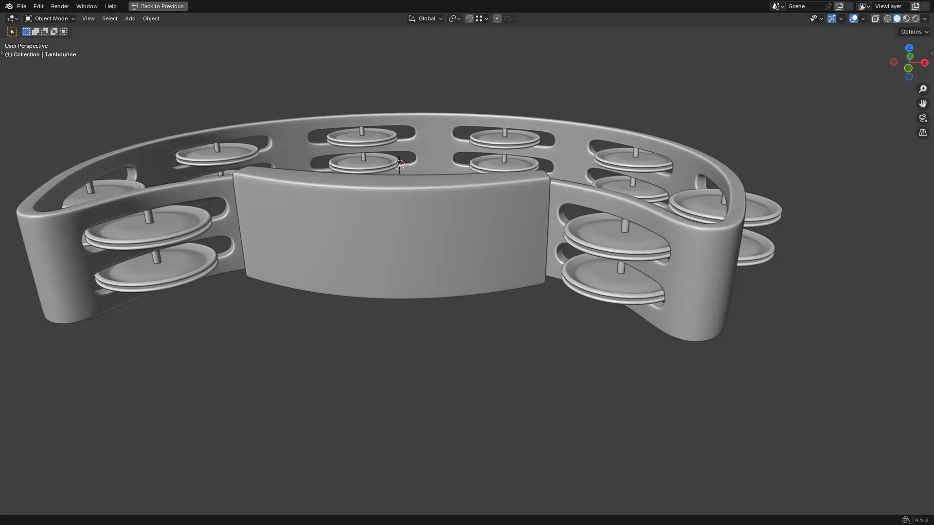 Tambourine Metal Buckle PBR 3D model_25