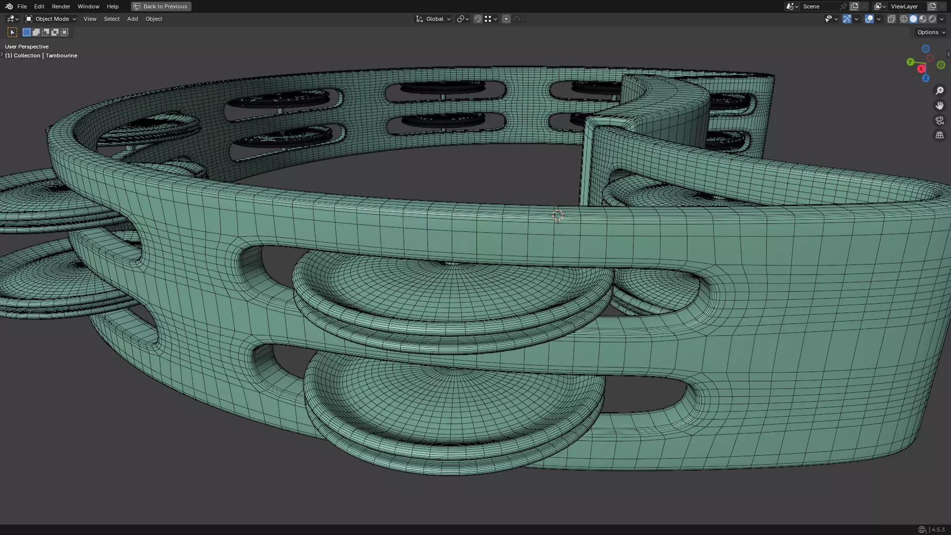 Tambourine Metal Buckle PBR 3D model_44