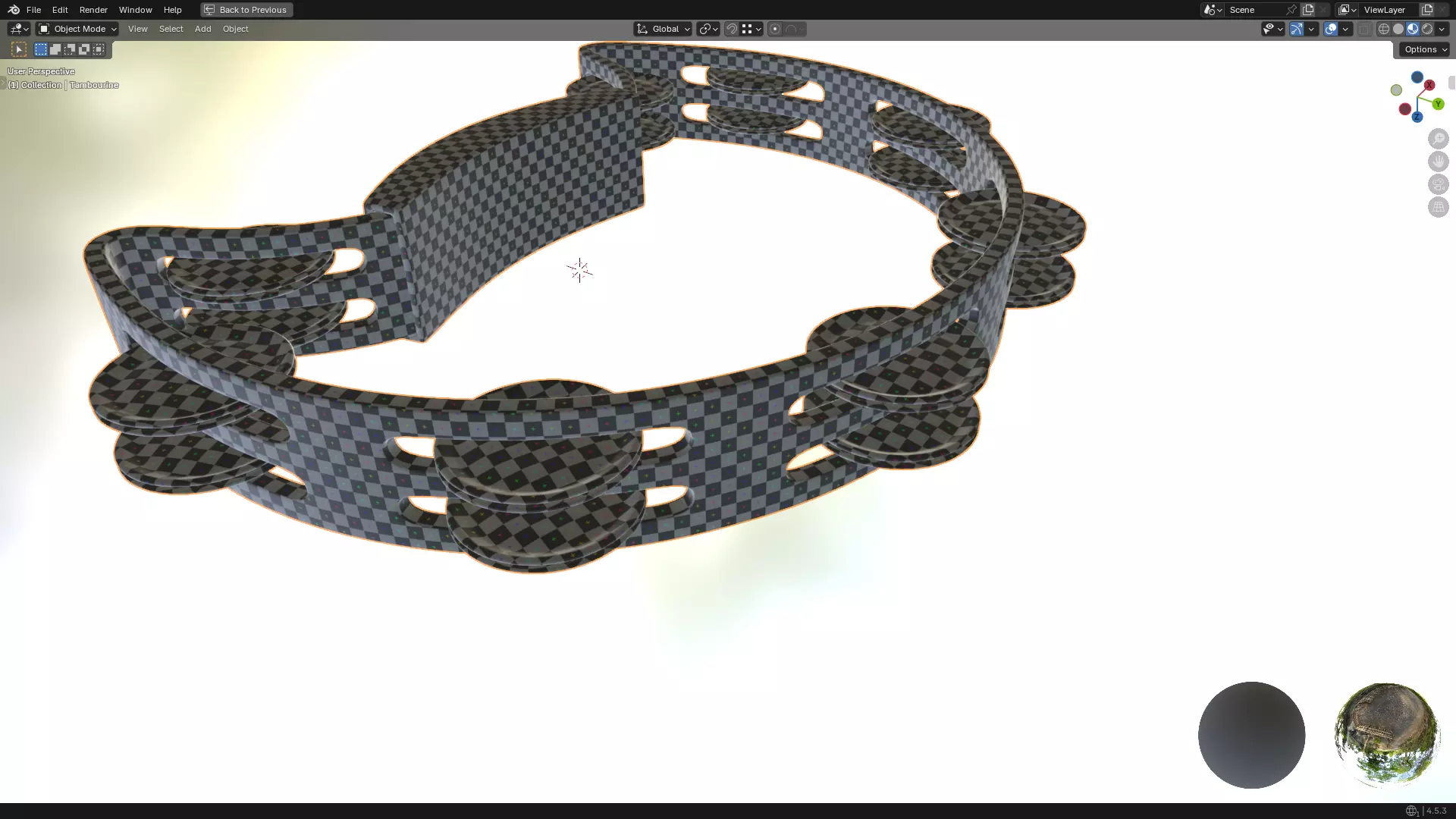 Tambourine Metal Buckle PBR 3D model_49