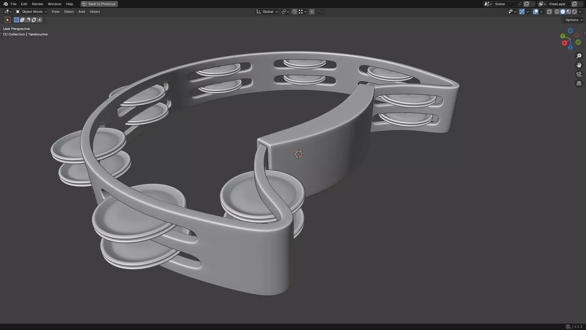 Tambourine Metal Buckle PBR 3D model_29