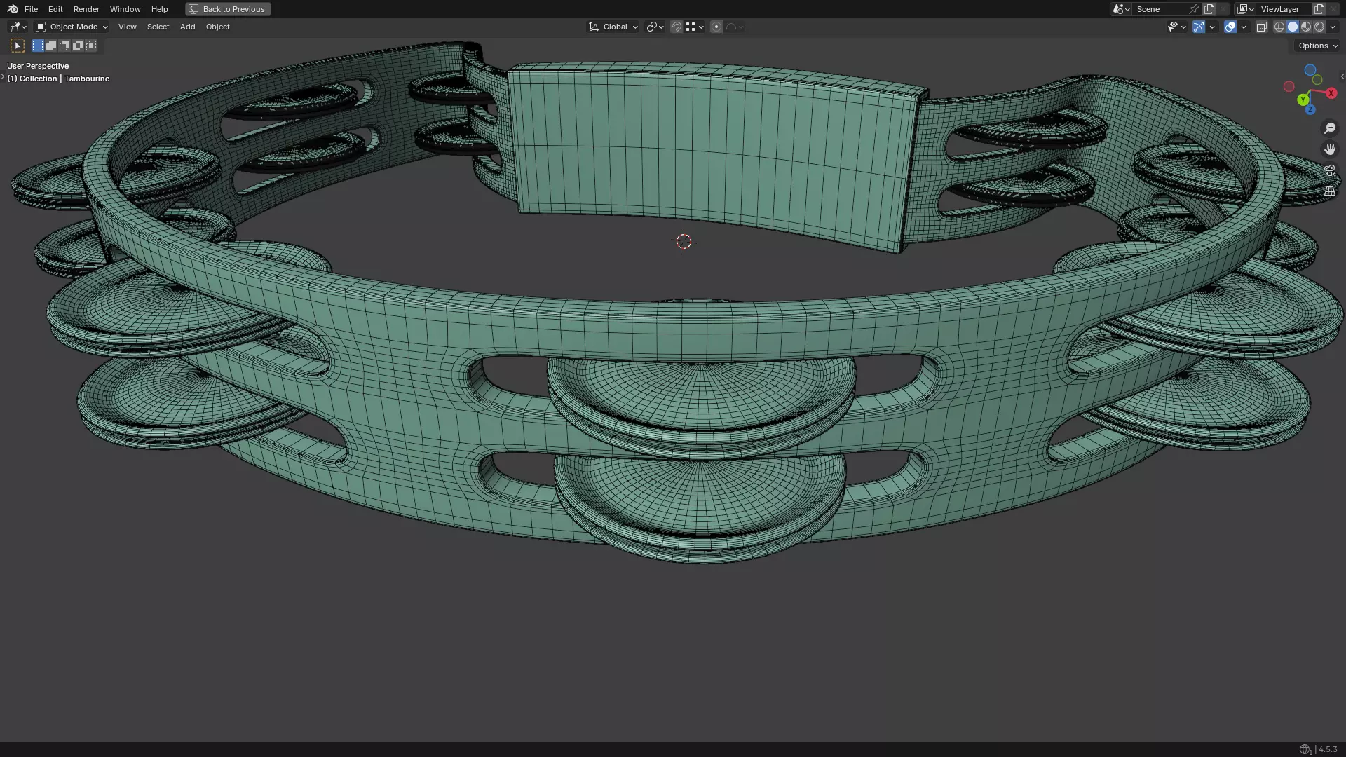 Tambourine Metal Buckle PBR 3D model_43