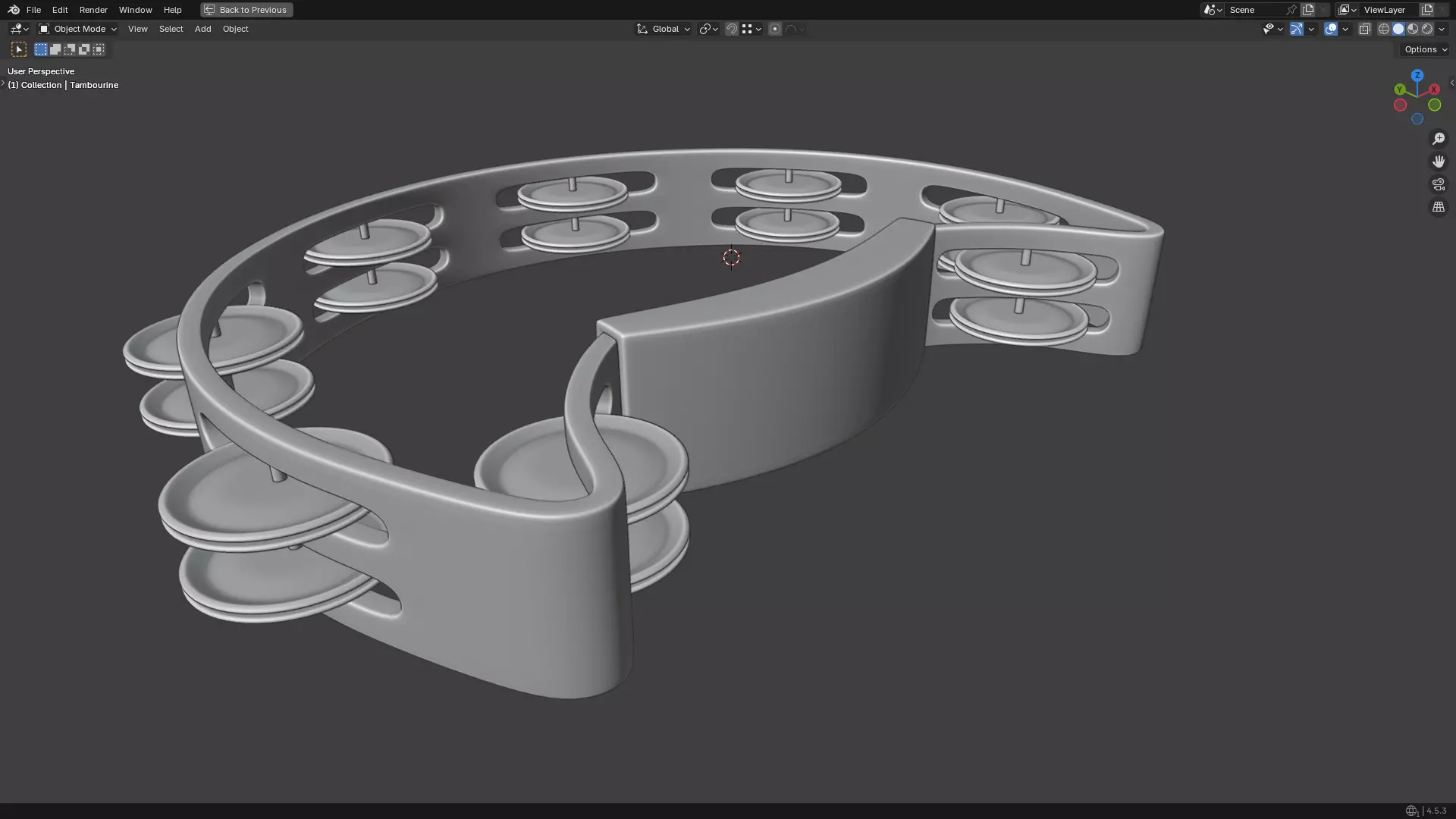 Tambourine Metal Buckle PBR 3D model_28