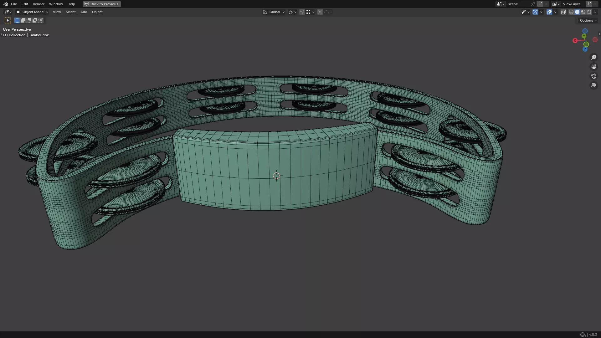 Tambourine Metal Buckle PBR 3D model_41