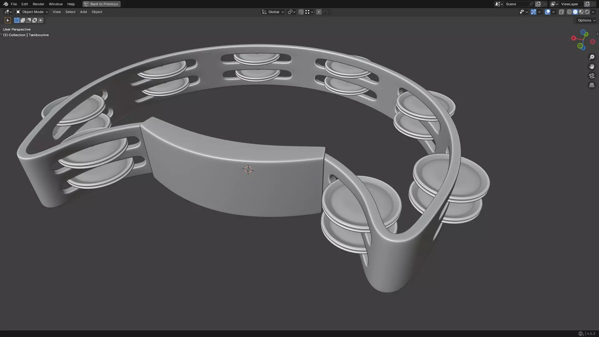Tambourine Metal Buckle PBR 3D model_30