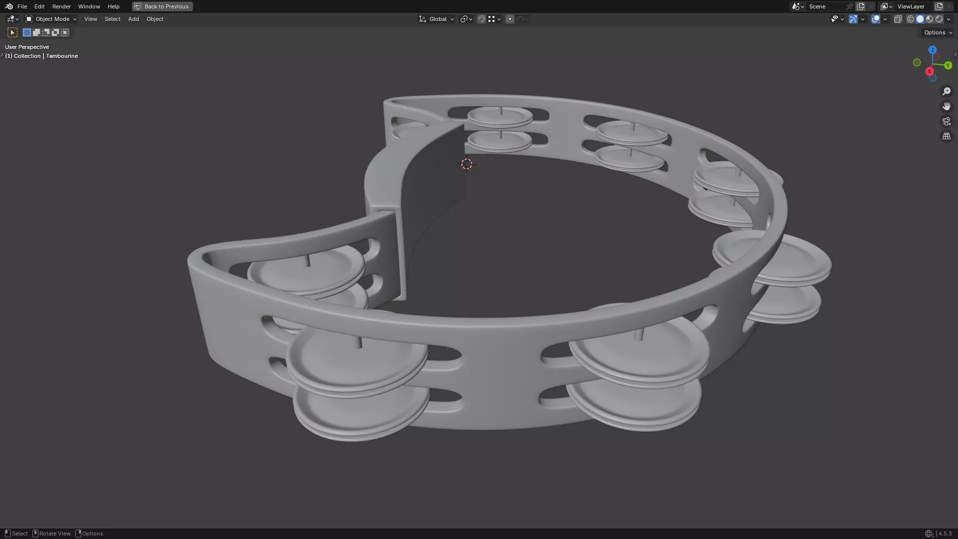 Tambourine Metal Buckle PBR 3D model_21