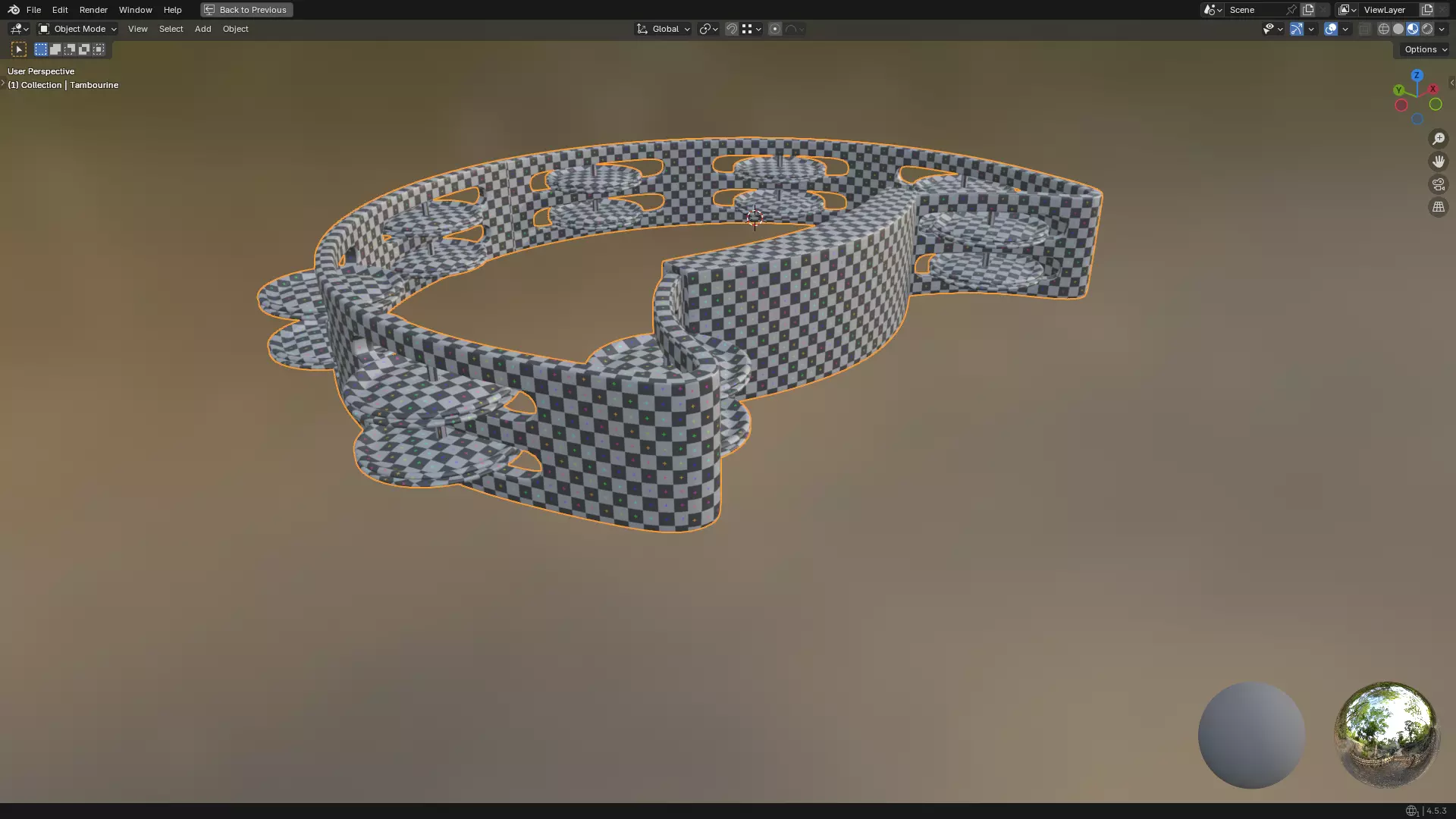 Tambourine Metal Buckle PBR 3D model_51