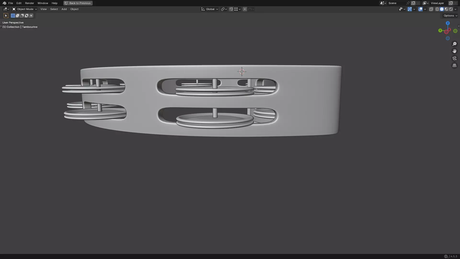 Tambourine Metal Buckle PBR 3D model_24