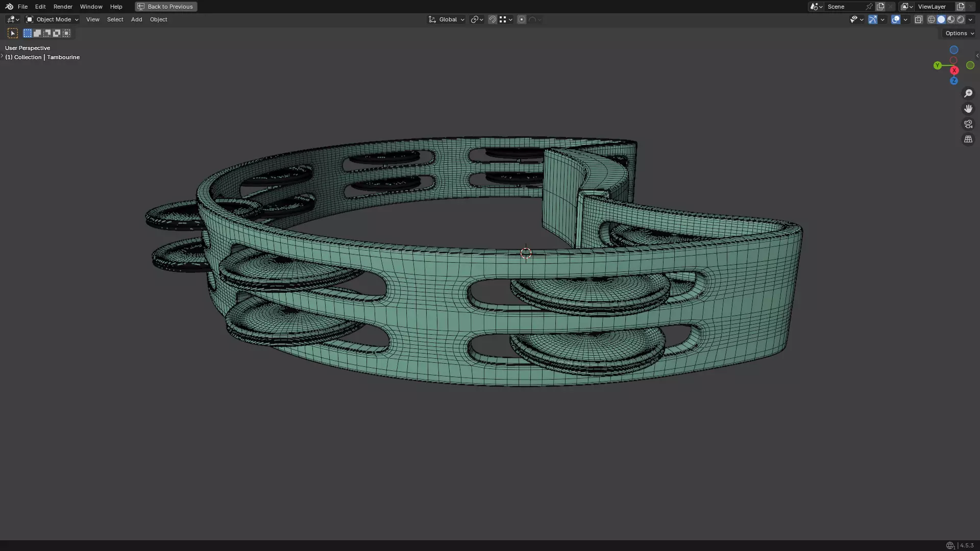Tambourine Metal Buckle PBR 3D model_40