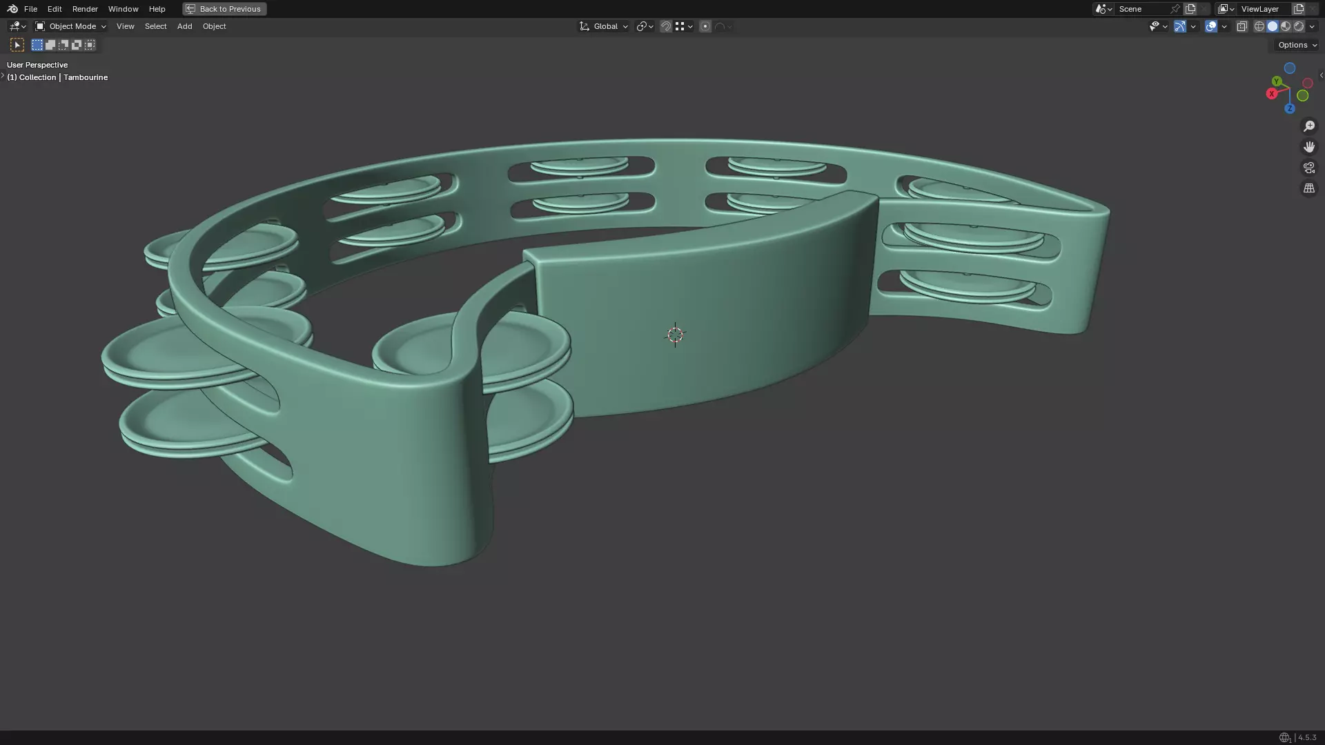 Tambourine Metal Buckle PBR 3D model_34