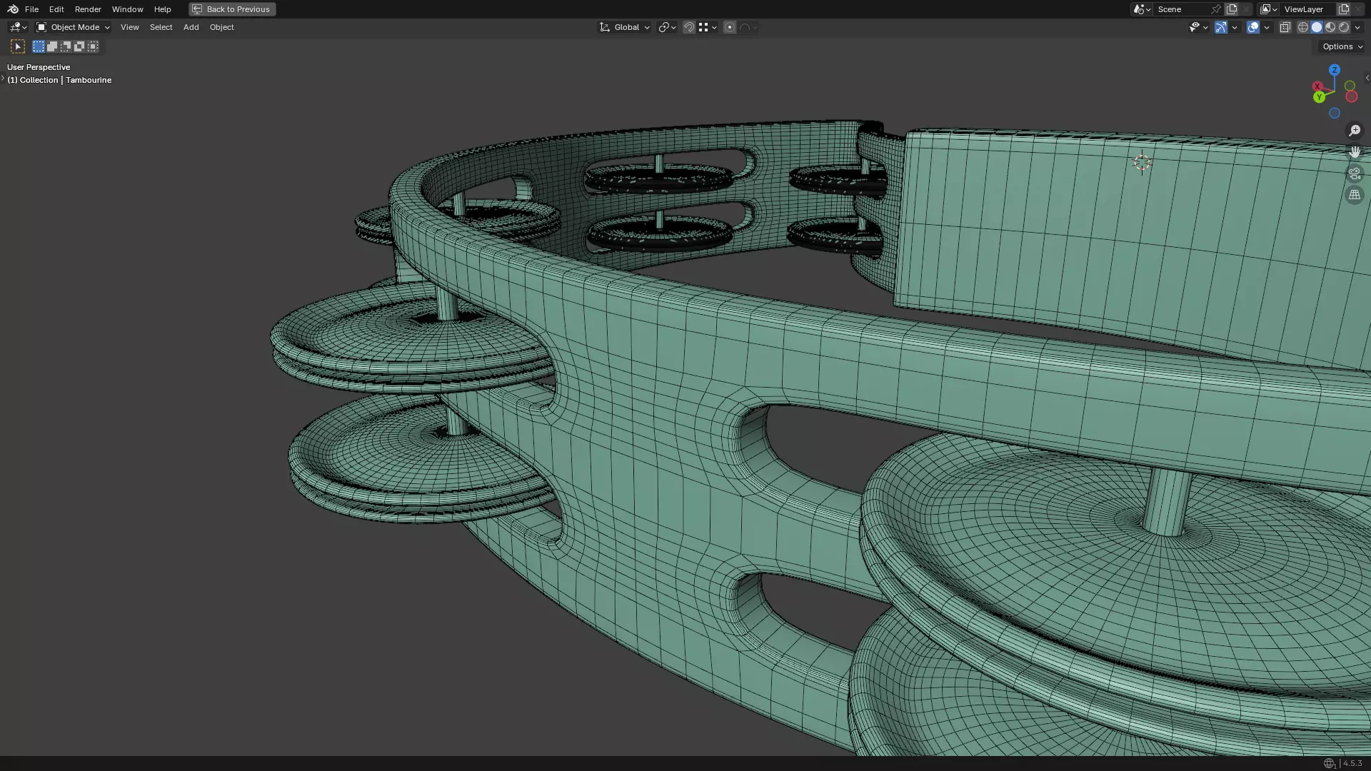 Tambourine Metal Buckle PBR 3D model_47