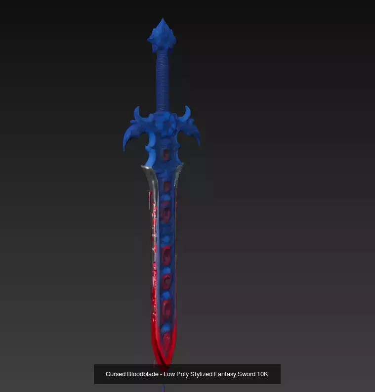 Cursed Flow Armory - Stylized Blood Energy Sword Pack 3D Model Collection_4
