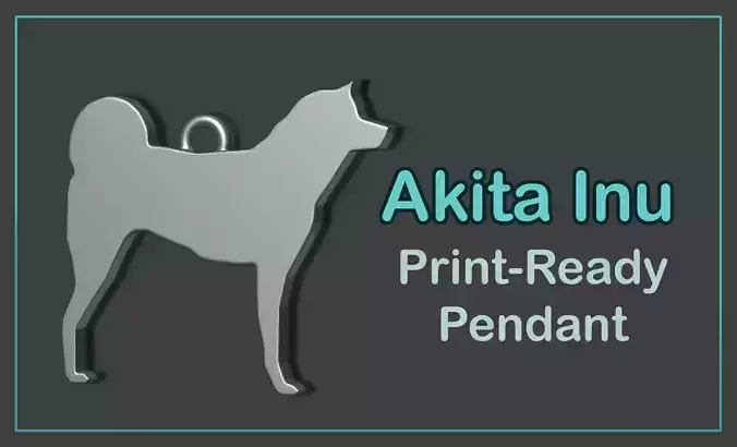 Akita Inu Standing Minimalist Modern Pendant