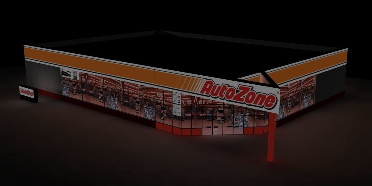 USA chain store - AutoZone Low-poly 3D model_3