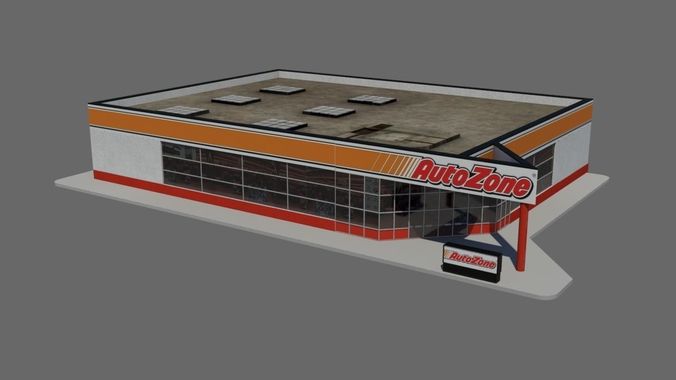 USA chain store - AutoZone Low-poly 3D model