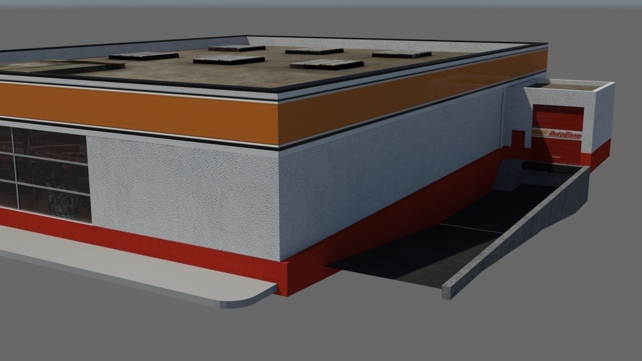 USA chain store - AutoZone Low-poly 3D model_2