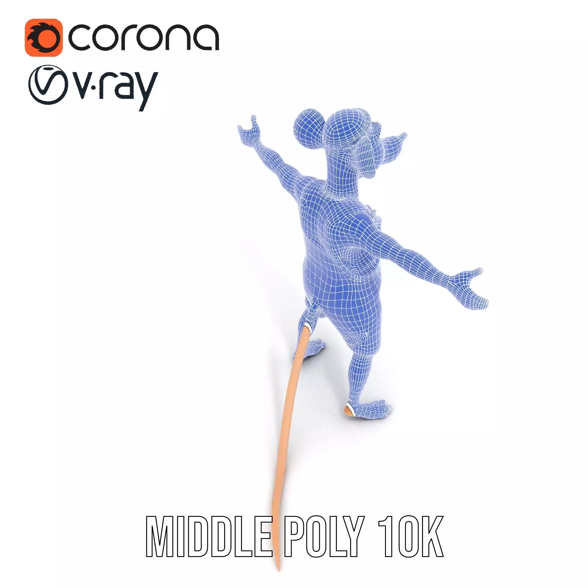 Adventurous Mouse Character model pack Low-poly 3D model_10