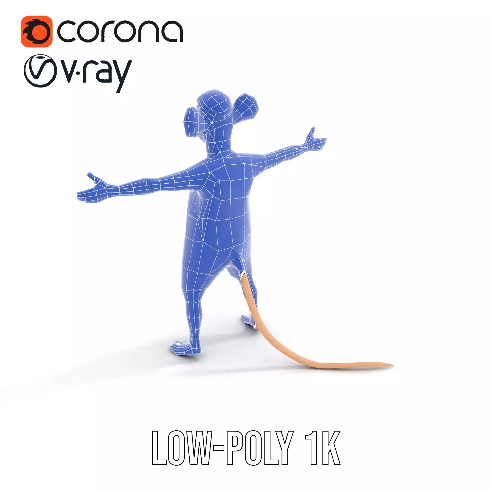 Adventurous Mouse Character model pack Low-poly 3D model_16