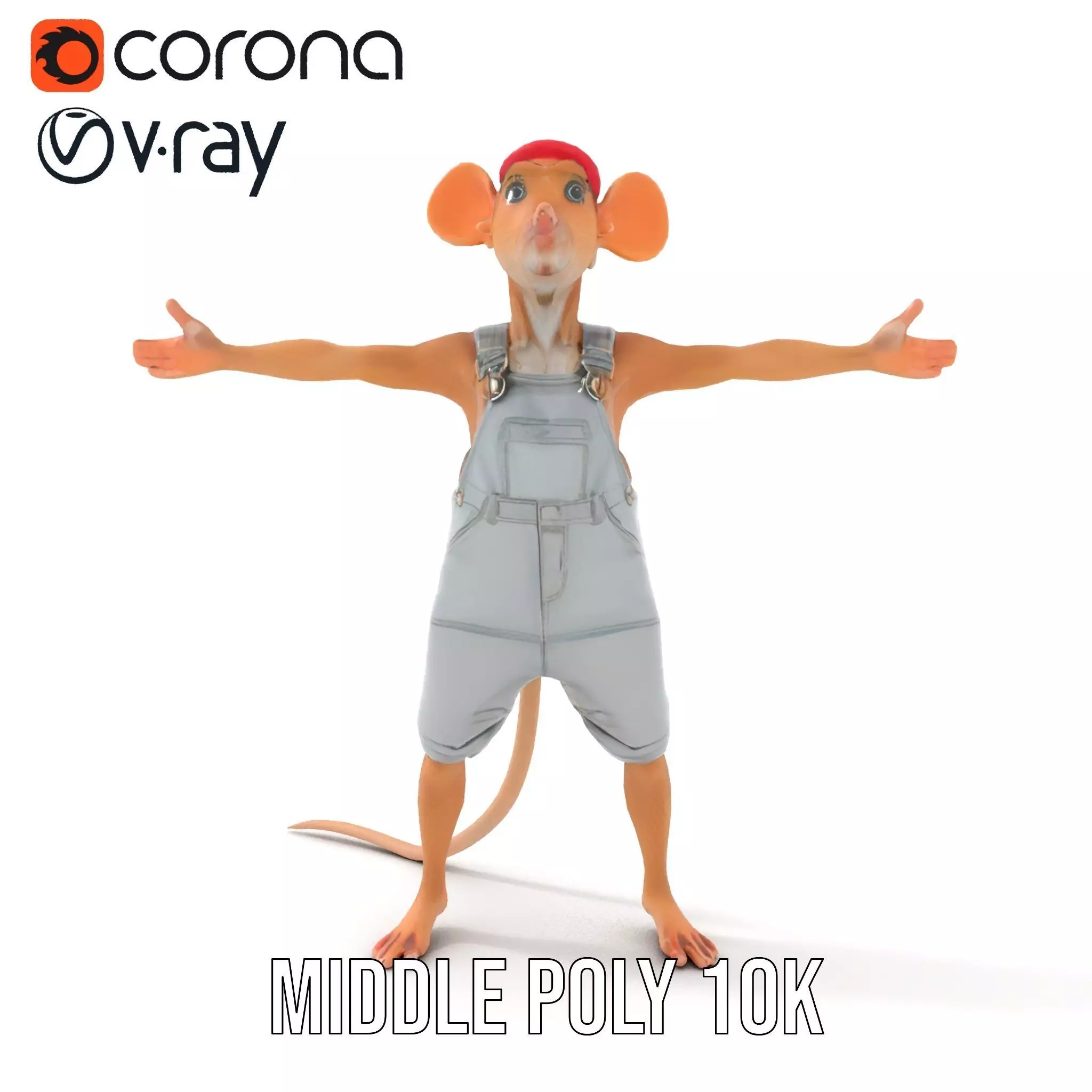 Adventurous Mouse Character model pack Low-poly 3D model_15