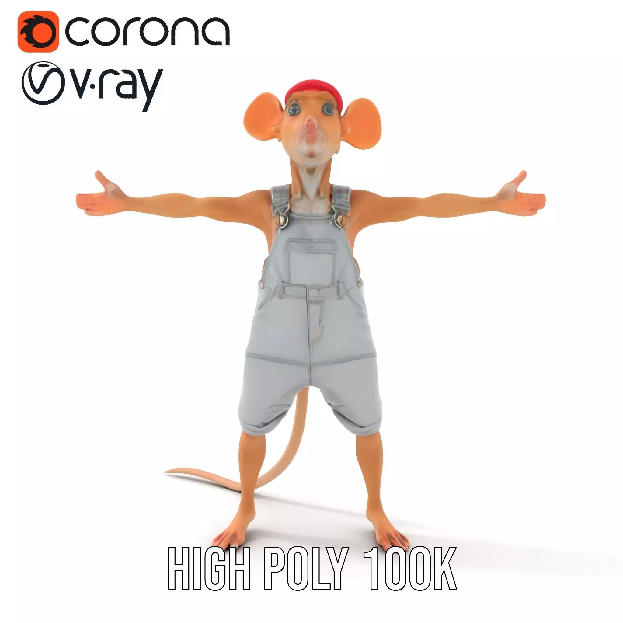 Adventurous Mouse Character model pack Low-poly 3D model_20
