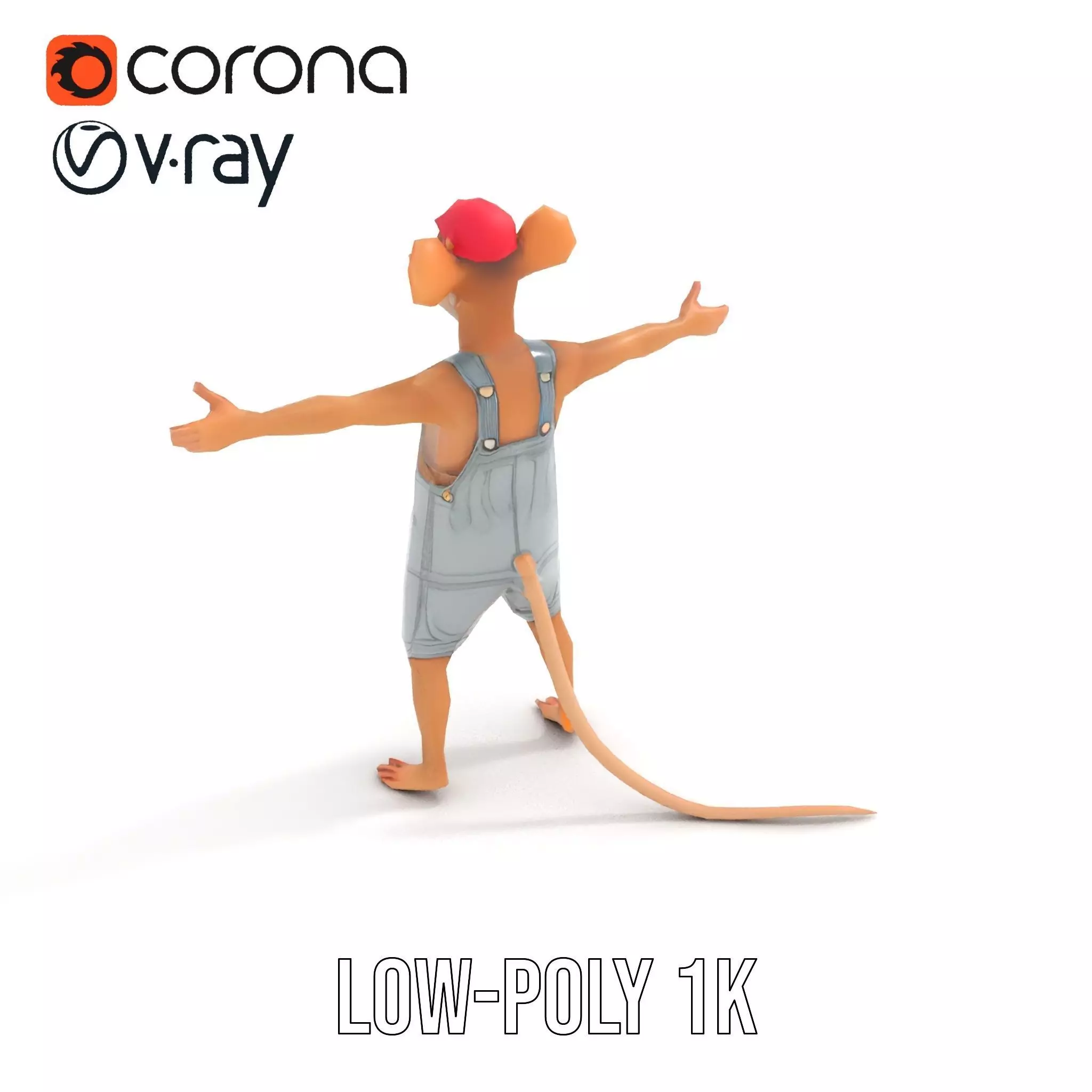 Adventurous Mouse Character model pack Low-poly 3D model_7