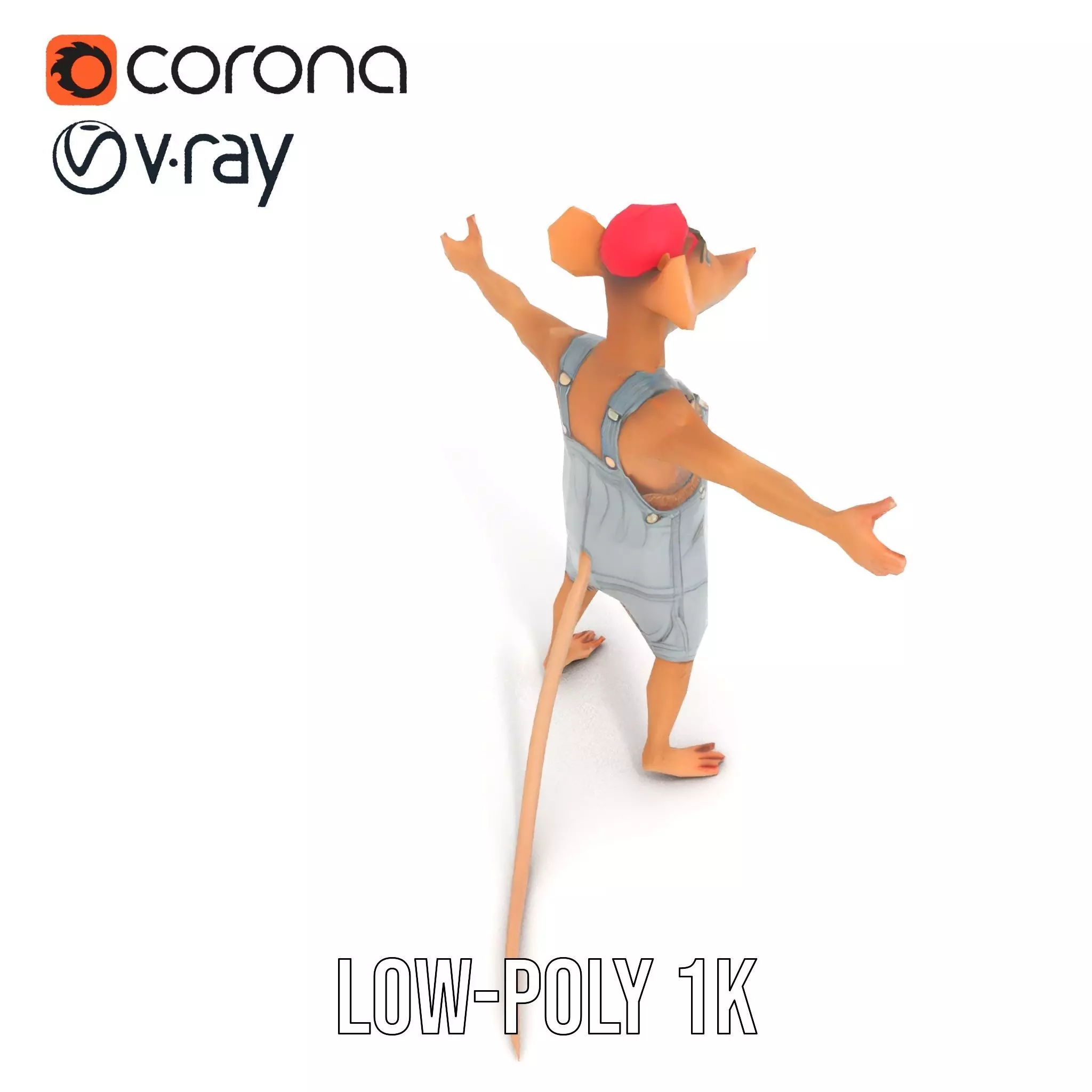 Adventurous Mouse Character model pack Low-poly 3D model_19