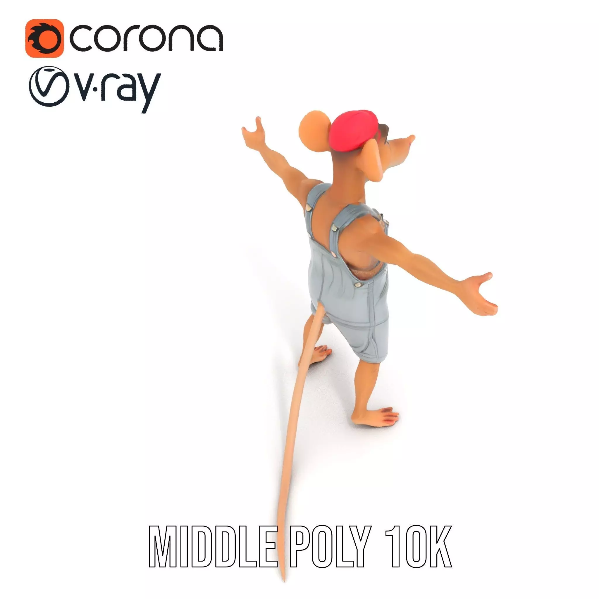 Adventurous Mouse Character model pack Low-poly 3D model_18