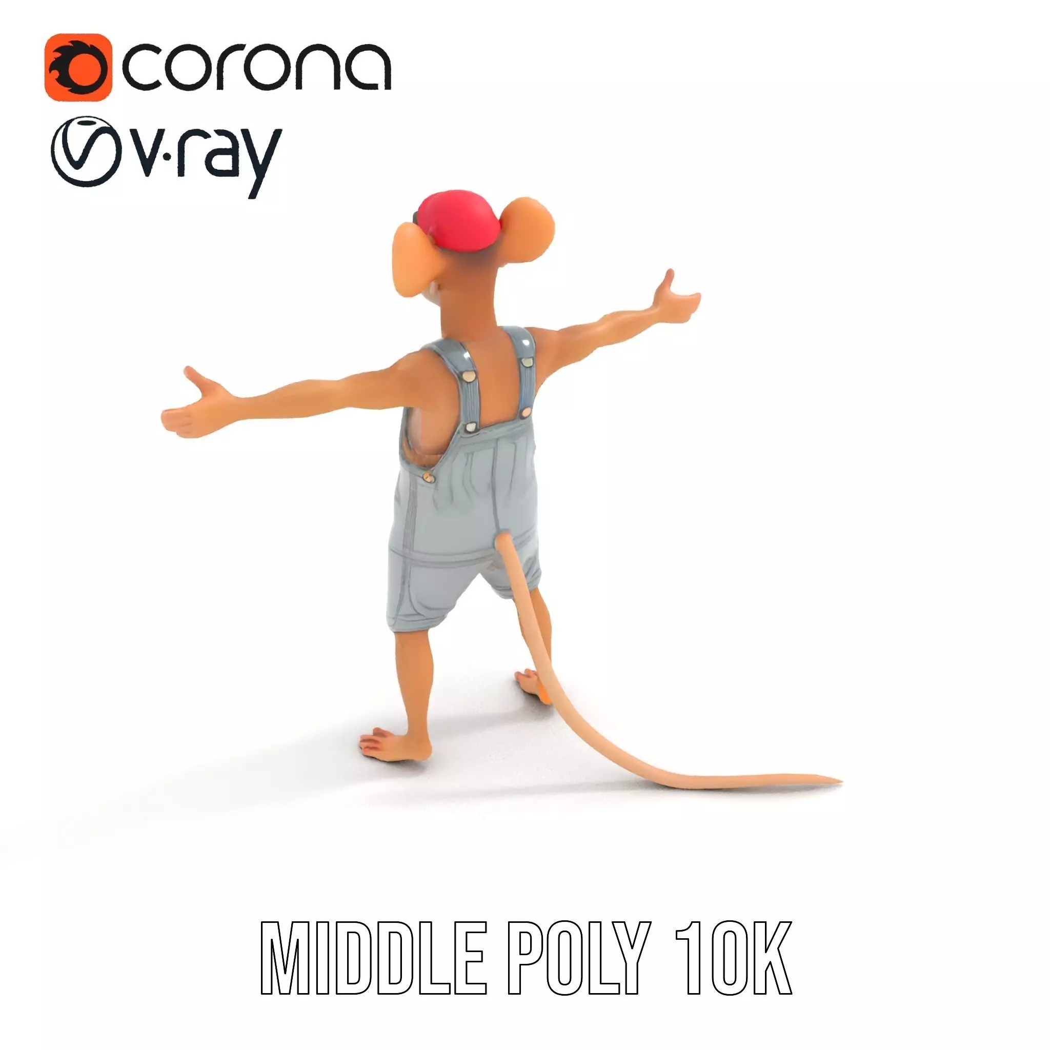 Adventurous Mouse Character model pack Low-poly 3D model_6