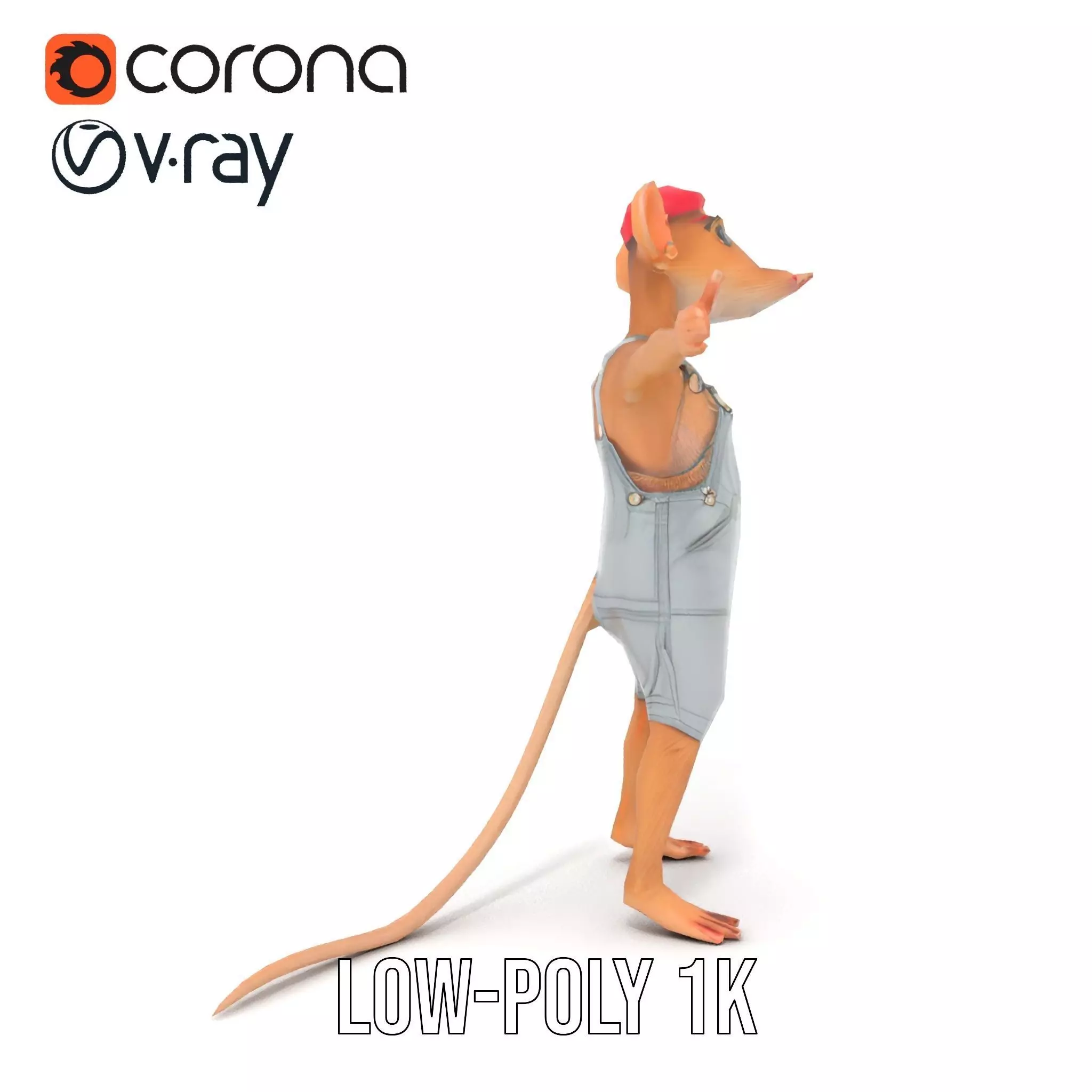 Adventurous Mouse Character model pack Low-poly 3D model_9