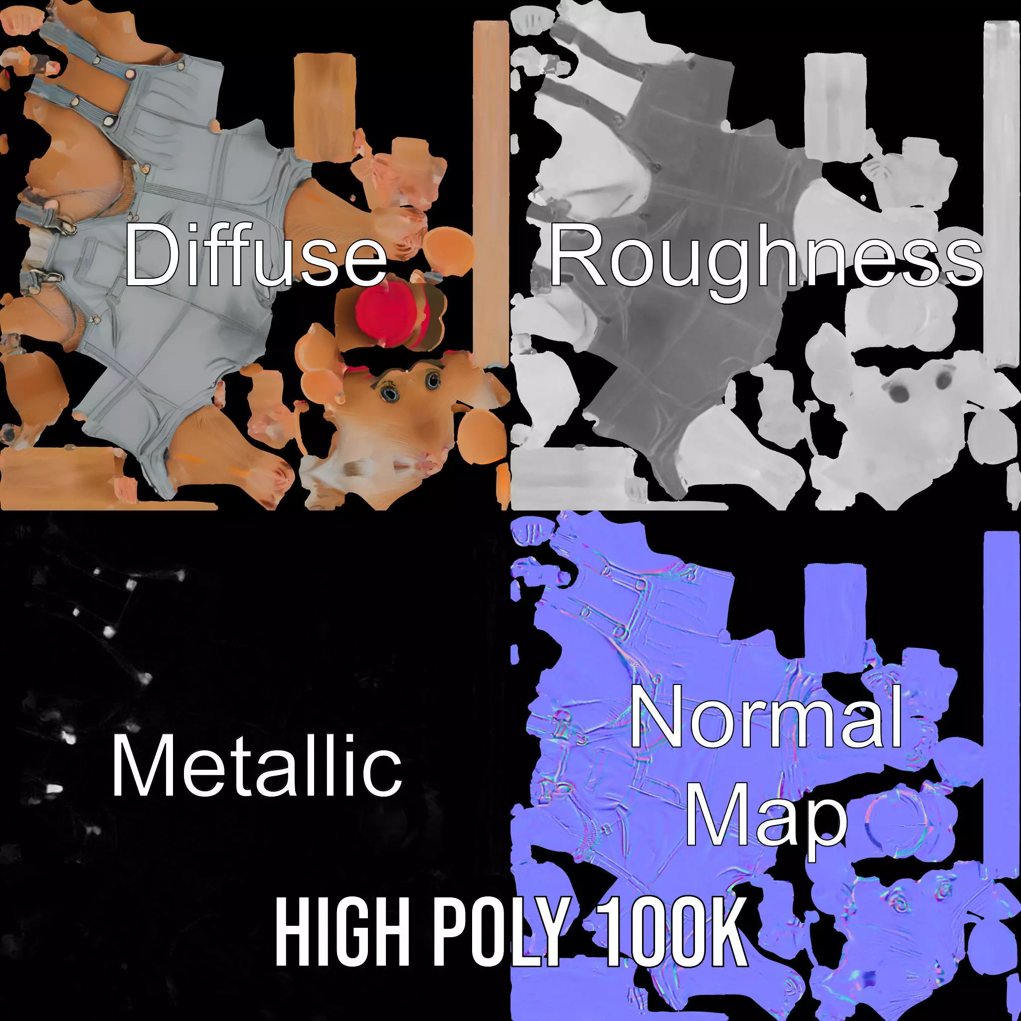Adventurous Mouse Character model pack Low-poly 3D model_3