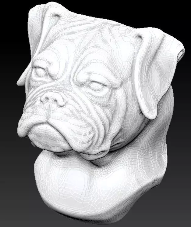 boxer dog 3D print model