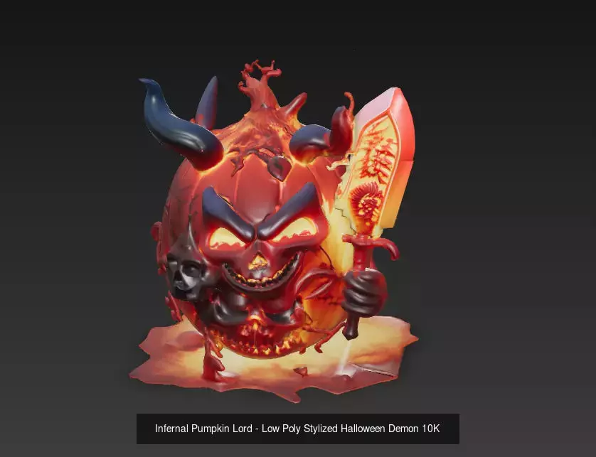 Halloween Inferno Collection - Stylized Pumpkin Demons 10K _4
