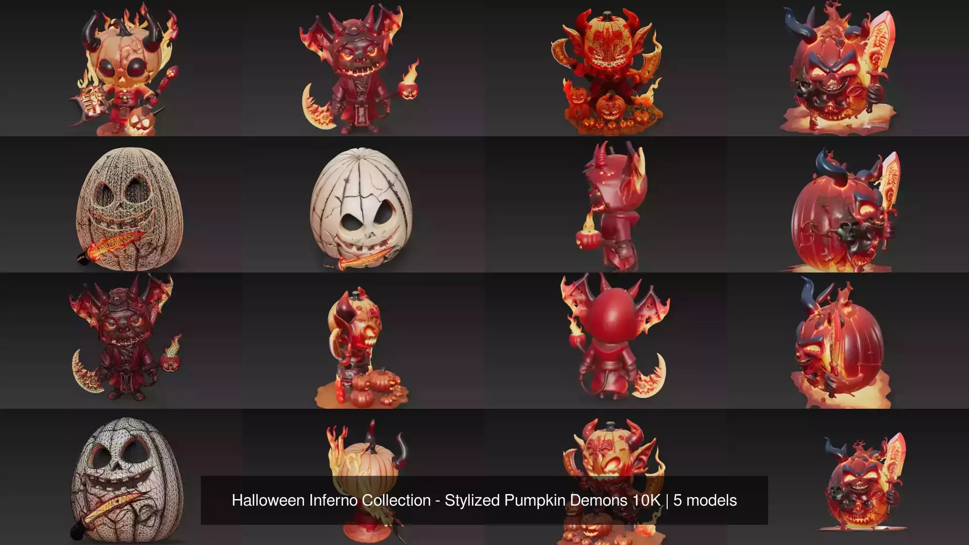 Halloween Inferno Collection - Stylized Pumpkin Demons 10K _0